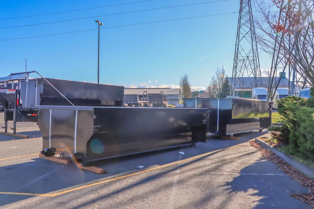 Roll-off dumpster ready for waste disposal at job site for 12 Yard Dumpster Rental in Kinderhook